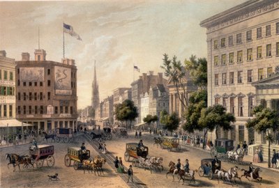 Broadway, New York, inciso da Deroy, pub. da Goupil und Co. da Augustus Kollner